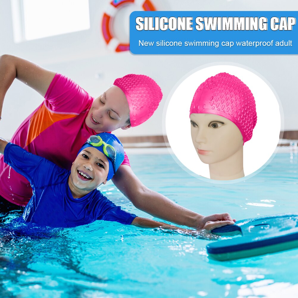 Men Women Silicone Rubber 3D Ergonomic Swimming Cap Ear Protection for ...
