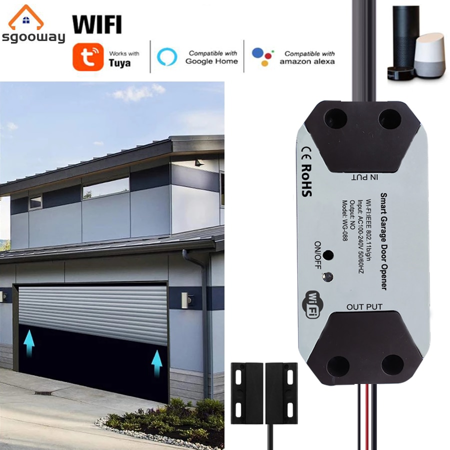 Tuya smart wifi garageportåbner /lukket kompatibel med alexa googel home smart life