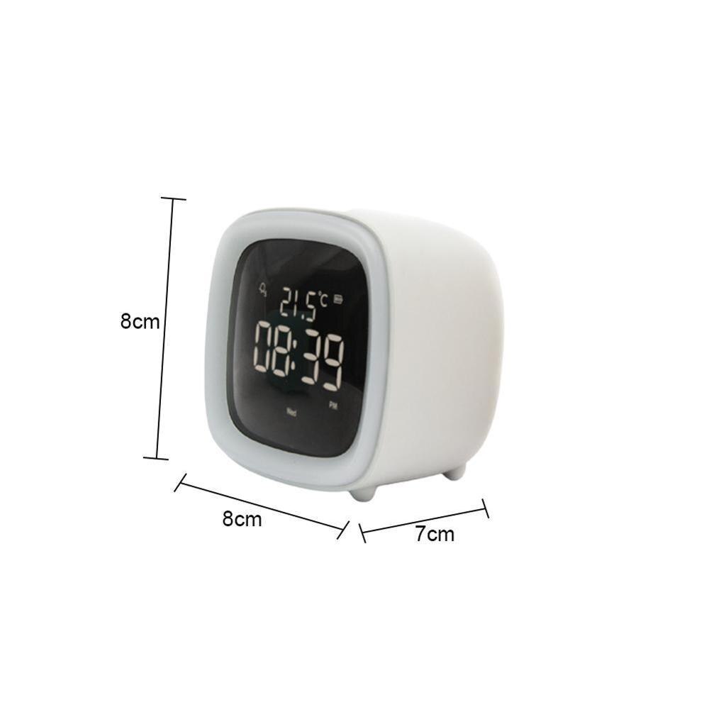 Kids Alarm Clock Cute-TV Night Light Alarm Clock For Children Battery Bedroom Rechargeable Clock Operated F5Q1