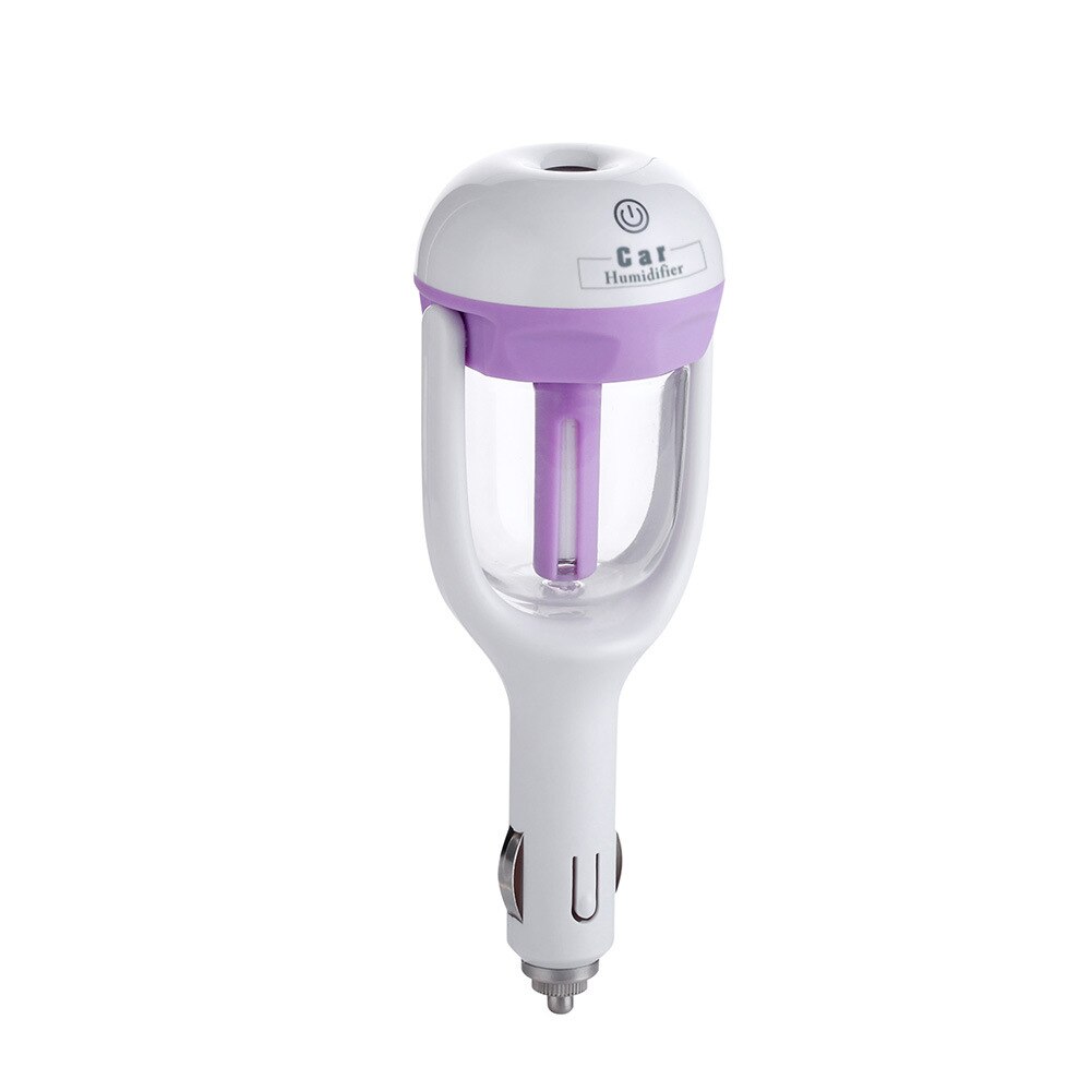 12V Ii Auto Luchtbevochtiger Met 2 Usb Autolader Poorten Auto Luchtverfrisser Purifier Aroma Olie Diffuser Aromatherapie mist Rookmachine Df: purple