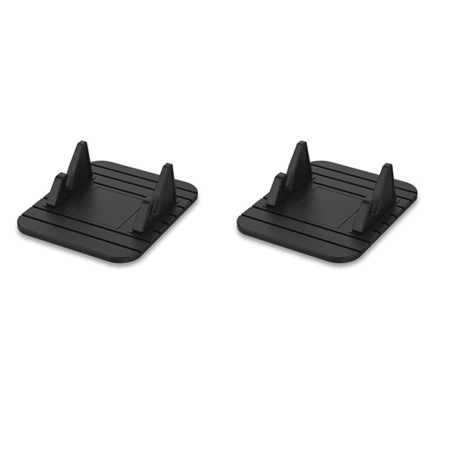 Dashboard siliconen mat auto telefoonhouder antislip voor iphone smartphone gps standaard beugel eenvoudige mobiele telefoonhouder: 2 stuks zwarte kleur