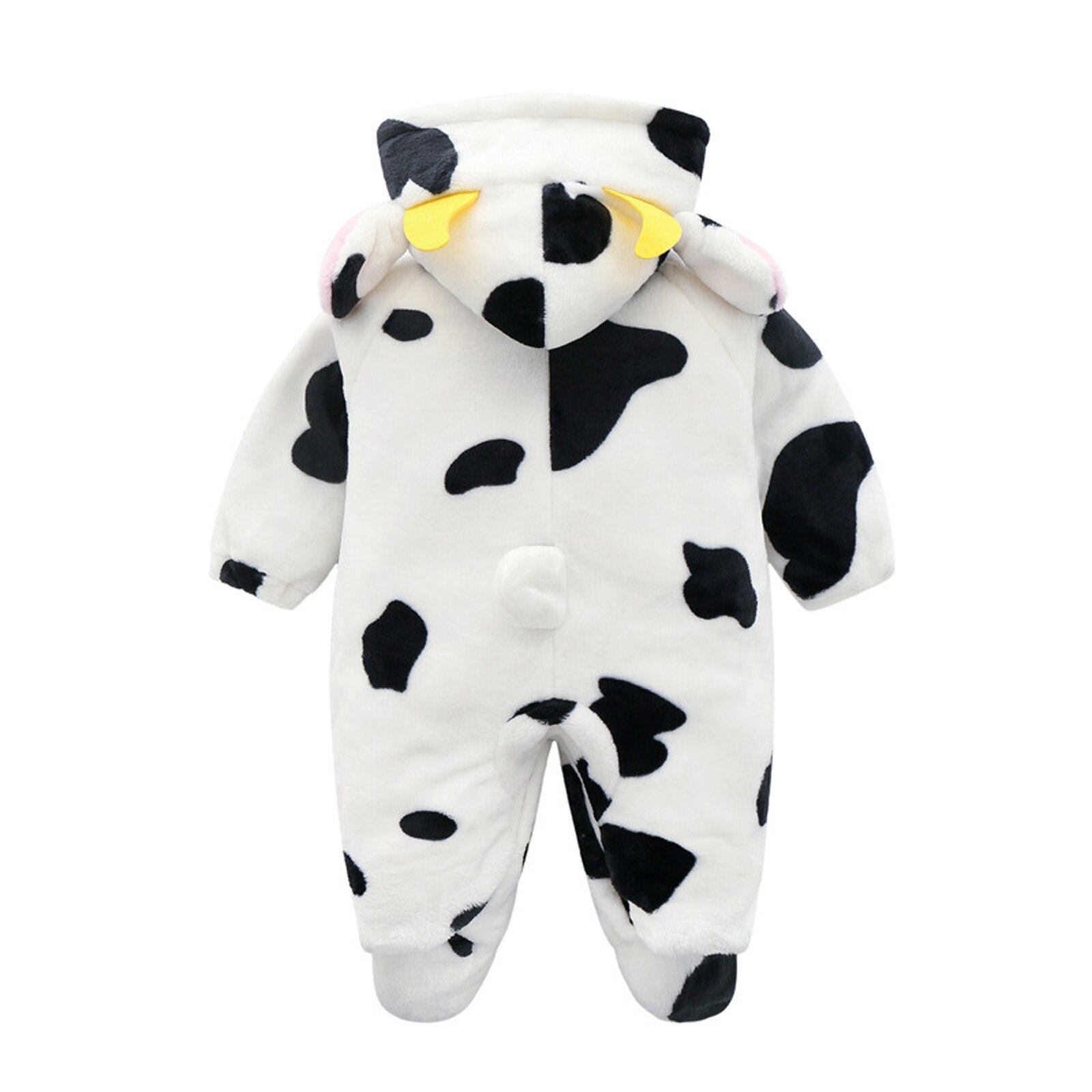 Winter Pasgeboren Baby (0-18M) baby Jongen En Meisje Cartoon Dier Vorm Spot Printing Flanel Warm Een Stuk Romper Romper Onepiece