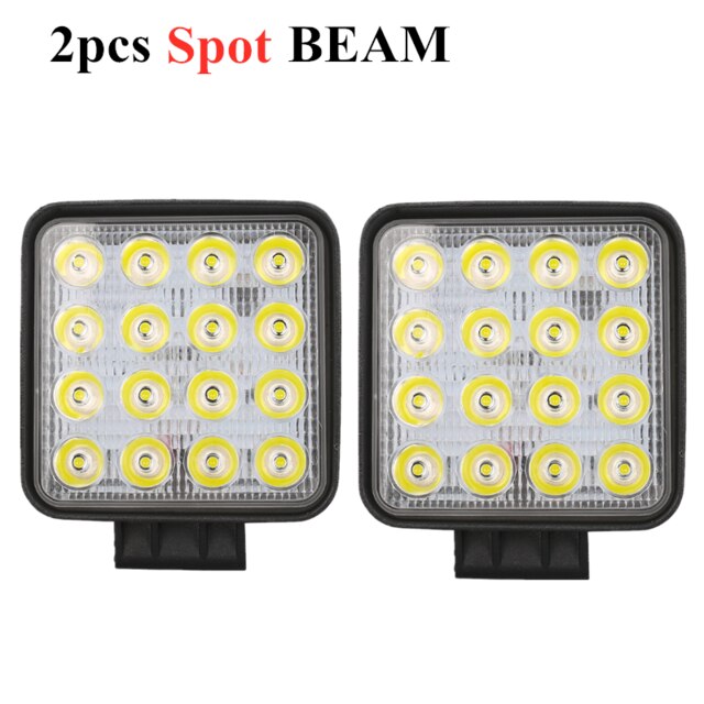 4inch 48W Offroad Car 4WD Truck Tractor Boat Trailer 4x4 SUV ATV 24V 12V Spot LED Light Bar LED Work Light: 2pcs Spot 48W