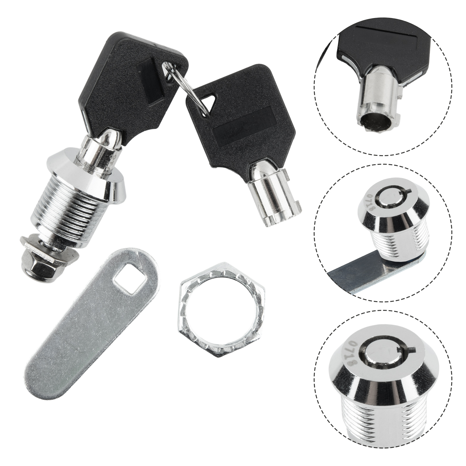 16/20/25/30mm Drawer Cabinet Locks + 2 Keys Lock Furniture Hardwares Door Cabinet Lock For Office Desk Letter Box Cam Lock Parts