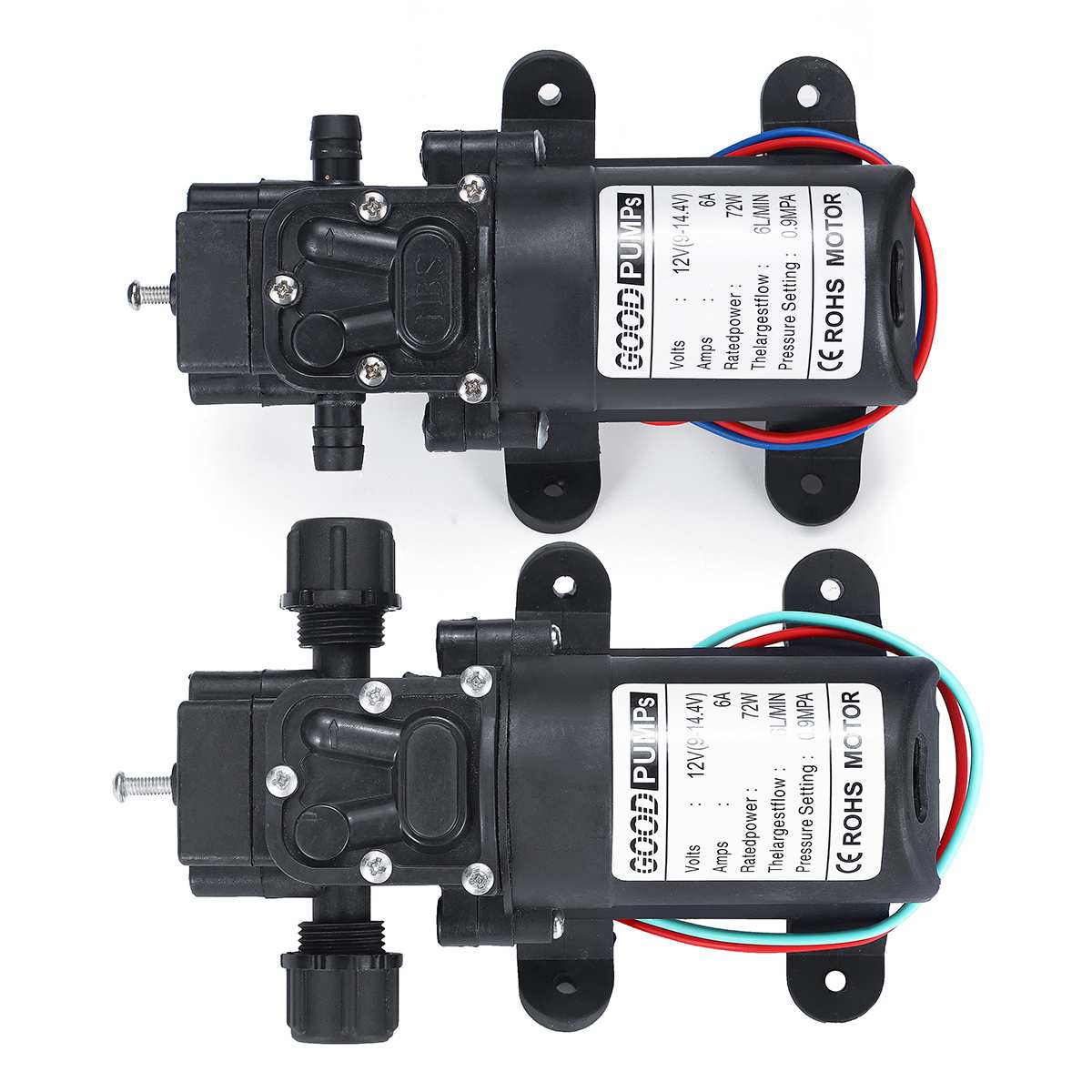 Lille højtryks vandpumpe 12v 6l/ min membran automatisk omskifter bilvaskepumper 10mm landbrugsvanding sprøjtepumpe