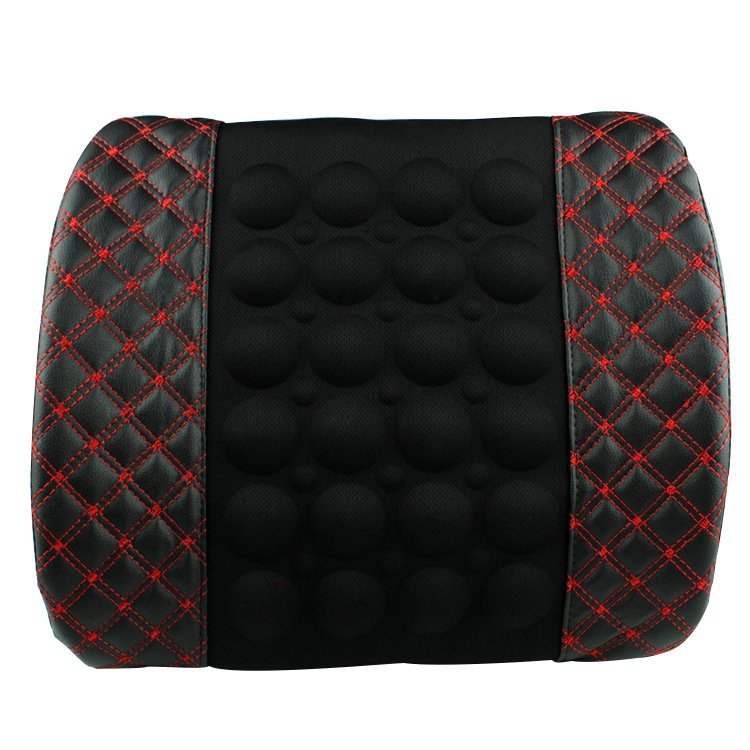 12V Car Massage Lumbar Cushion Car Electric Massage Cushion lumbar Massage Car Seat Back Cushion Waist support: red