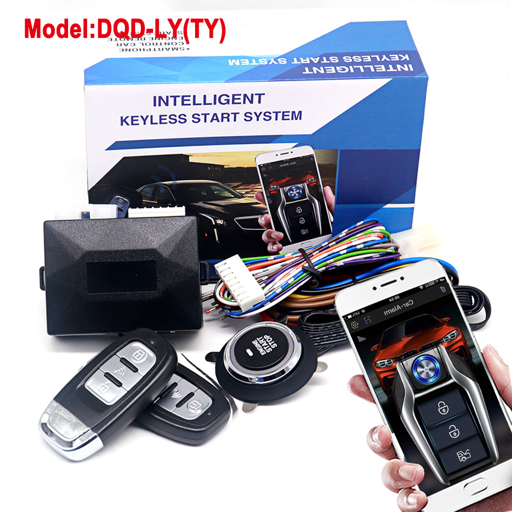 Carro Universal Sistema De Alarme, Auto Start Stop Sistema, Controle Remoto, Ignição Do Motor, Kit Autostart, Keyless Push, Acessórios Do Carro: Azul