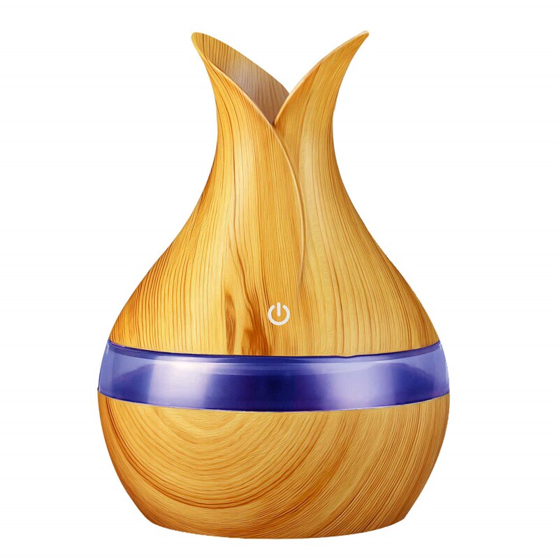 USB Wood Grain Essential Oil Diffuser 330ml Ultrasonic Humidifier Household Aroma Diffuser Aromatherapy Mist Maker with Light: Y-1