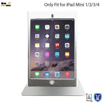 Tablet Stand for iPad mini 1-4 - Security Lock Kiosk POS Holder - Metal Desktop Display Mount