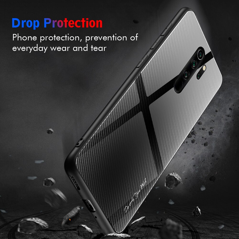 Gradient Tempered Glass Case For Xiaomi Redmi Note 8 Pro TPU Bumper Full Protective Back Cover on Redmi 8A 8 Note 8 Case