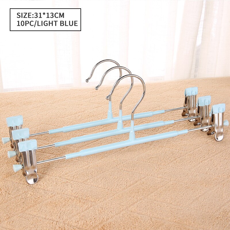 10Pcs Rvs Kledingrek Droogrek Broek Clip Draagbare Aanpassing Non-Slip Broek Rack Jurk Rack Closet organizer: 3