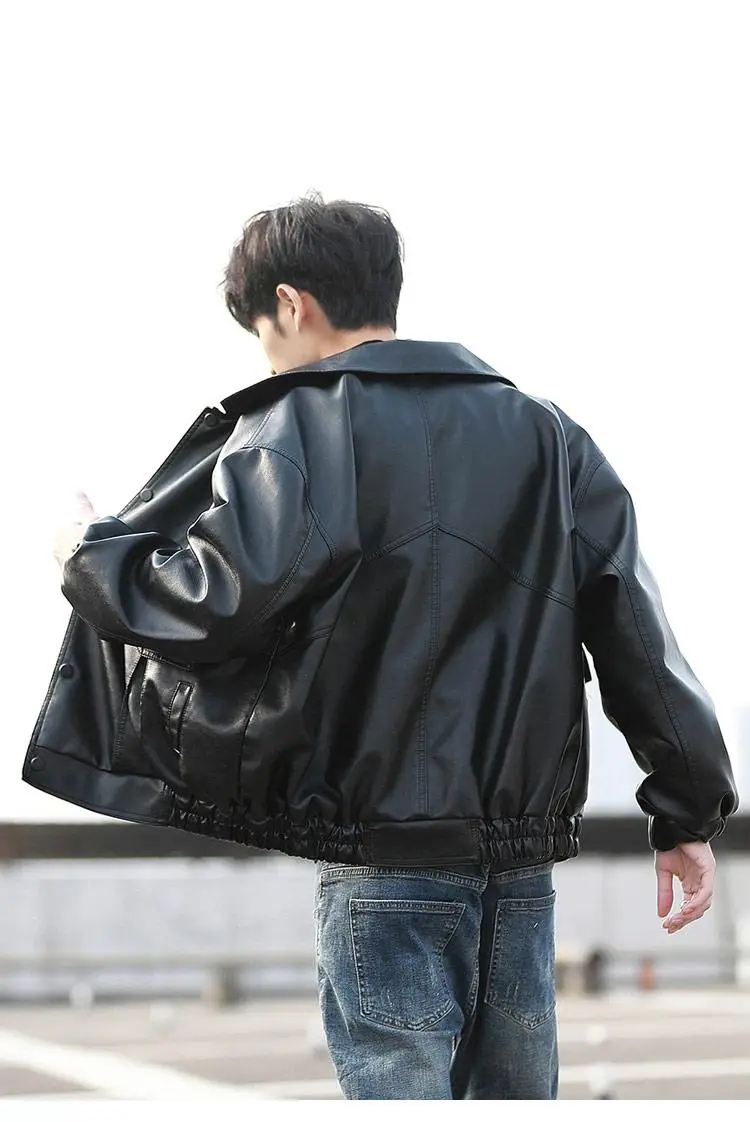 Blouson aviateur en cuir pour hommes, veste de motard de moto, style adt, masculine, 2023