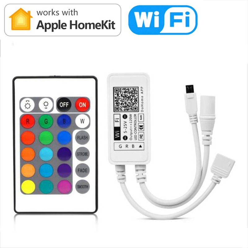 Til apple homekit app rgb led strip/strips/lights/lamp/tape google home med fjernbetjening smart controller tilbehør 12v dc /4 pin