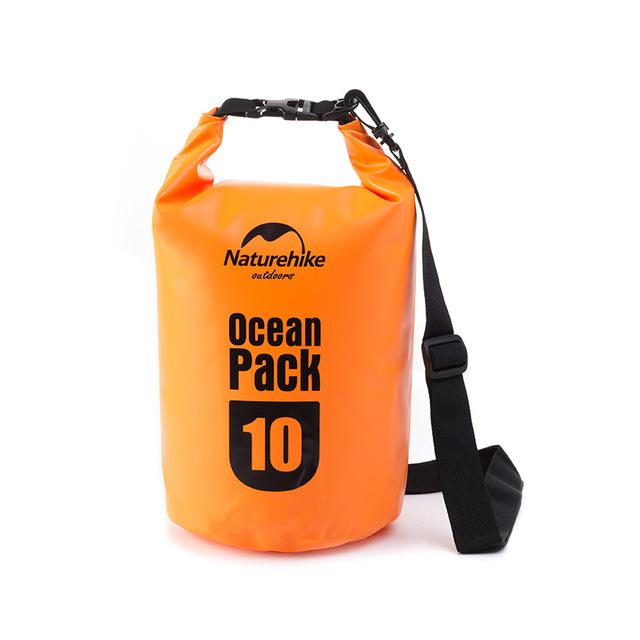 Naturehike vandtæt svømmetaske 500d vandtæt mesh klud rejse drivende udendørs strand driftiong svømning vandsport: Orange -10l