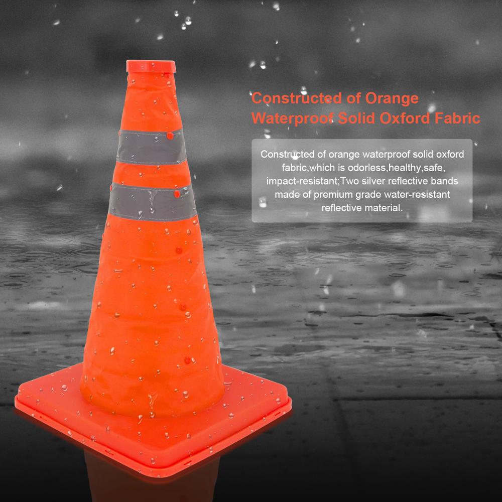Orange Waterproof road safety traffic cone retractable