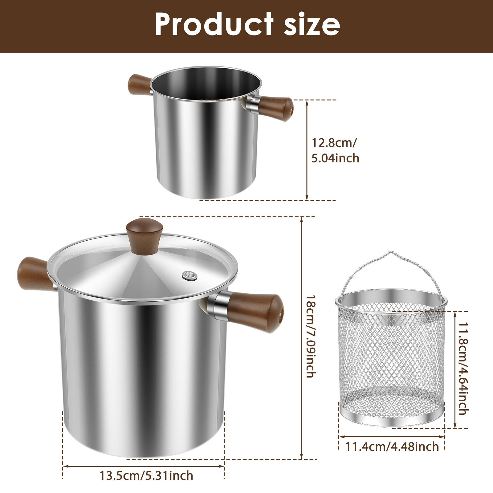 Cooking Pot Deep Fryer Versatile Aluminum Fryer Pot with Basket and Lid Food Grade Deep Fryer Multifunctional Deep Frying Pot