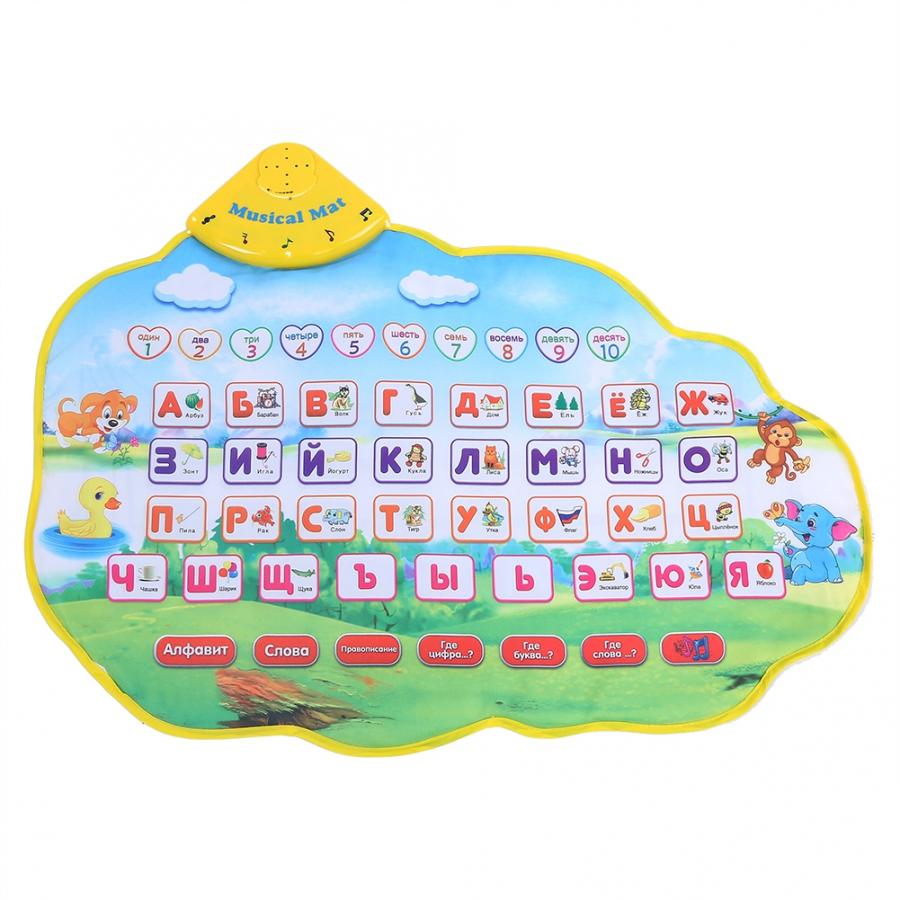 Elektrische baby muziekmat, dierenmat, kruipende piano, tapijt, russisch leren, engels, educatieve kindermat: 49 x 73cm russisch