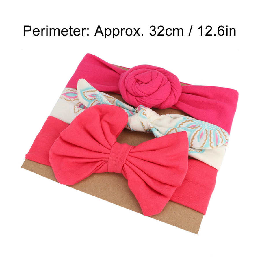 3 pièces/ensemble infantile doux noeud noeud bandeaux Polyester chapeaux bandeau Super doux bandeau Photo accessoires pour bébé enfant en bas âge garçons filles