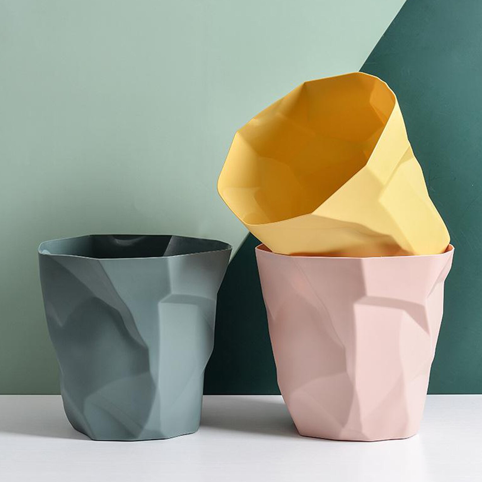 Trash Can Paper Waste Rubbish Recycling Garbage Dustbin Trashcan Without Lid Home Kitchen Office Rubbish Trash Dust Bin