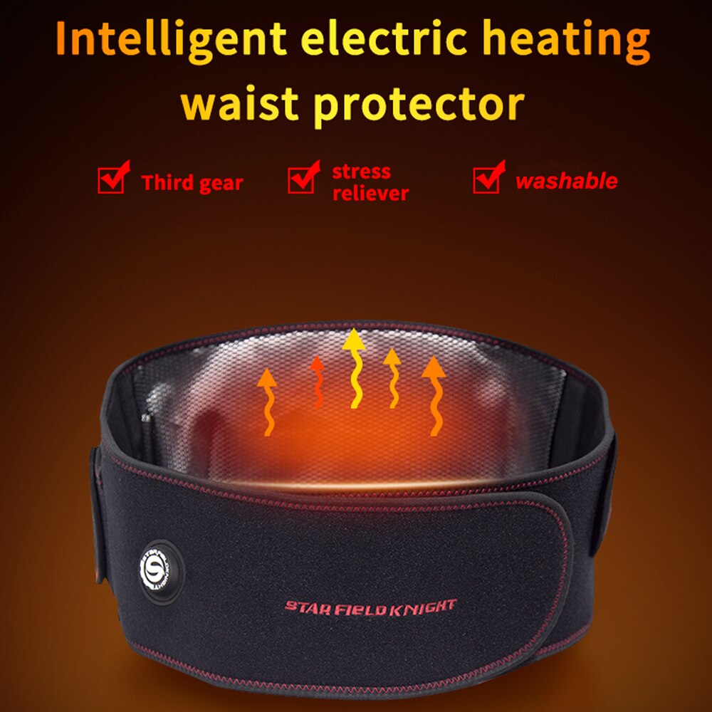 Motorcycle Protective Kidney Electric Heat Belt Waist Lumbar Support Belt Protect Back Brace Belt Motocross Waist Protector: Default Title