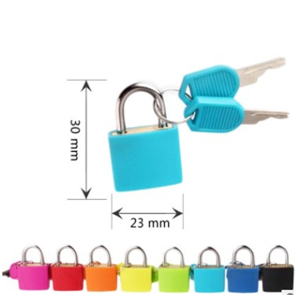 4 kleuren Kleine Mini Sterke Stalen Hangslot Koffer Ladeblokkering Bagage Case Ingetoetst Hangslot Anti-Diefstal Sloten met 2 sleutels