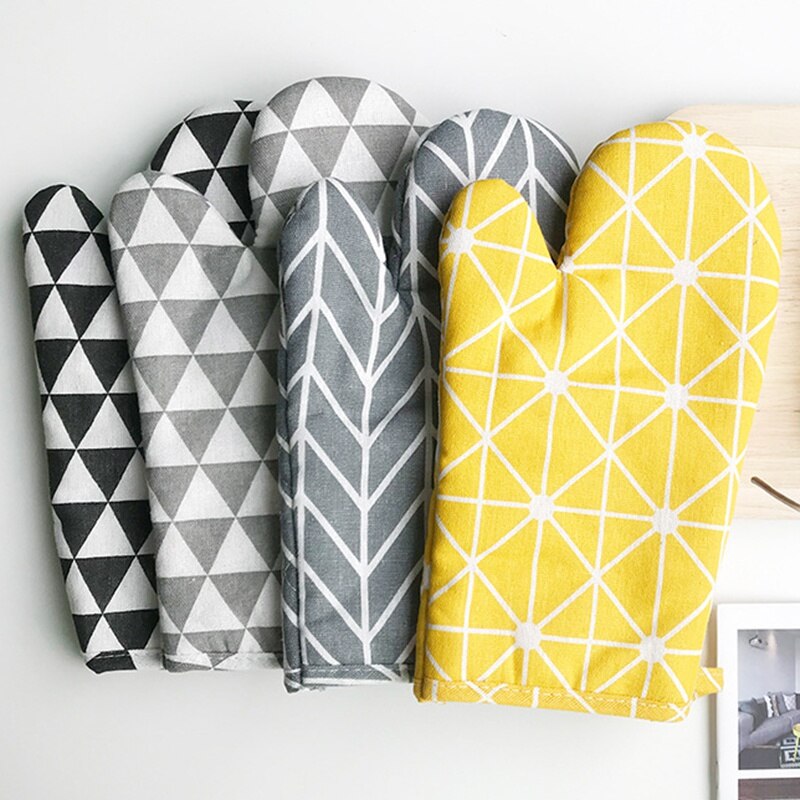 Gants de cuisine Anti-brûlure en coton, 1 pièce, mitaines de four isolantes Anti-chaleur avec lanière, outils de cuisson de cuisine