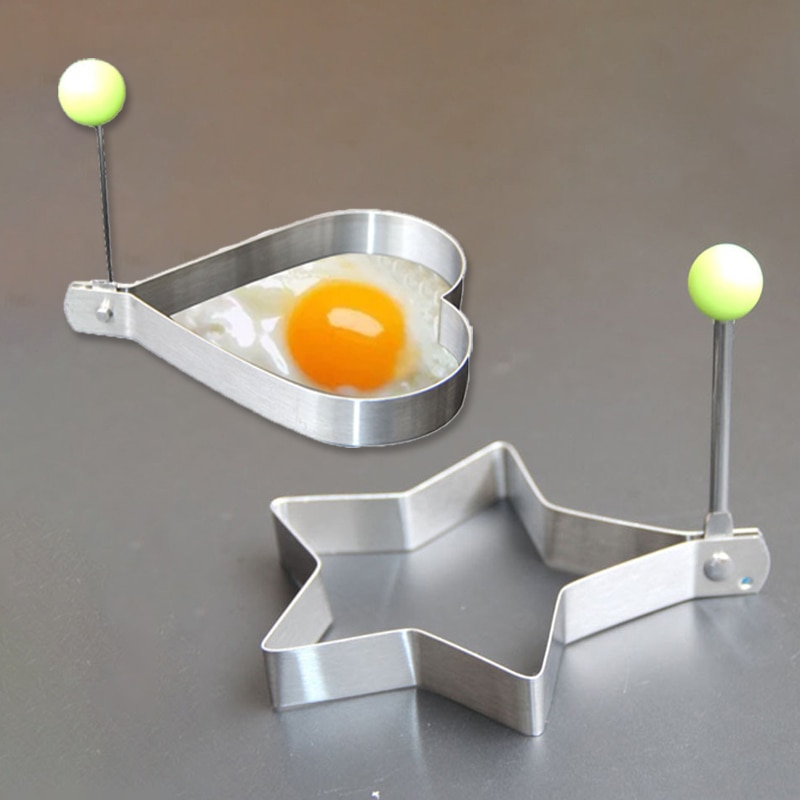 1/5pcs Stainless Steel Omelette Maker Heart Shaped Fried Egg Maker Breakfast Baking Model Mould Cooking Tools