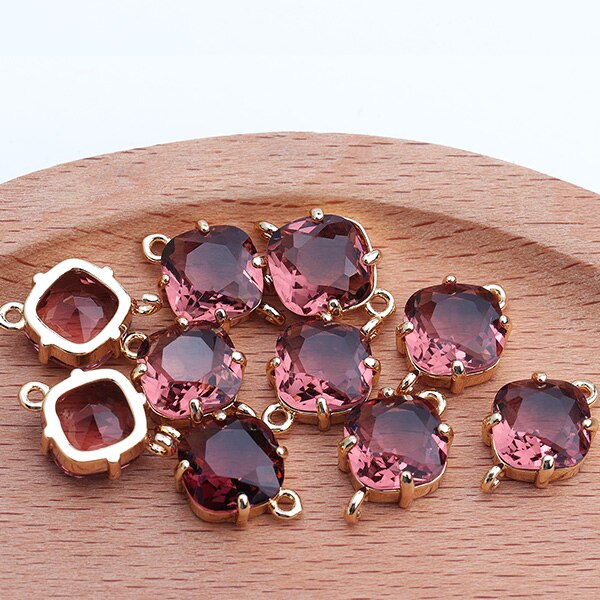 GUFEATHER-accessoires de bijouterie à faire soi-même, bracelet en métal et cuivre, pendentif en verre, breloques, fabrication de bijoux, boucle d'oreille, diy, 10 pièces/lot, M438: M43807