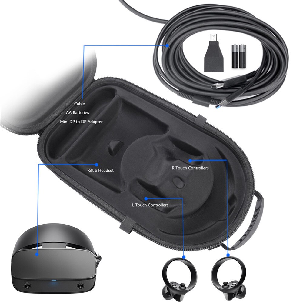 Bolsa de transporte portátil para VR de viaje, para Oculus Rift S, caja de almacenamiento protectora de realidad Virtual, mochila impermeable, bolsa colgante