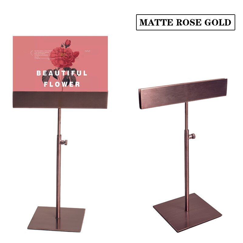 Adjustable Menu Display Stand Kt Board Double-sided Display Holder for A4 Pop Poster Modern Desktop Hb34: Matte Ross Gold