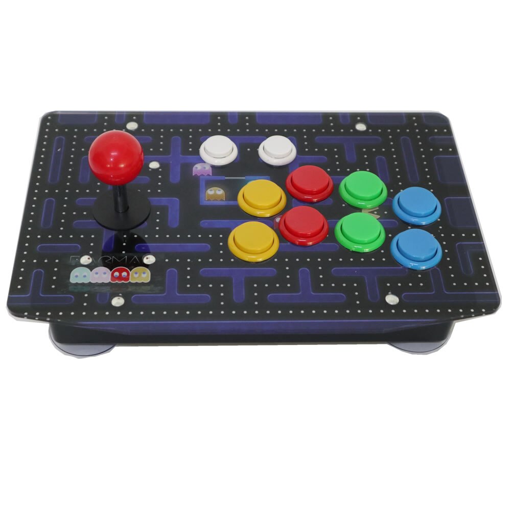 RAC-J500S-Joystick Arcade de 10 botones, Panel acrílico con cable USB para PC Multicolor