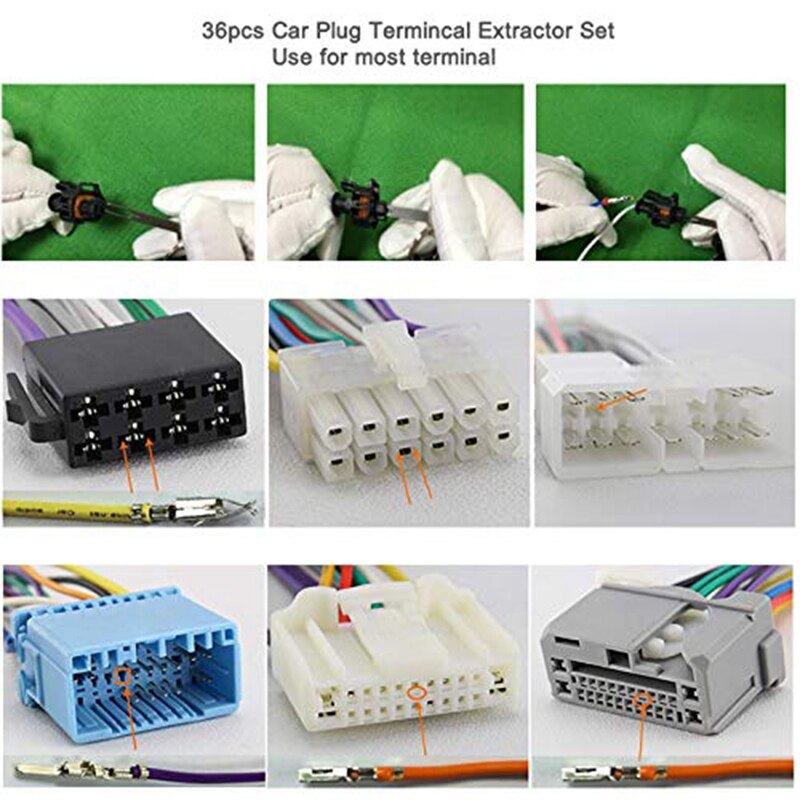 Pins Terminals Removal Tools Auto Wire Connector Terminal Pin Extractoren Puller Repair Remover Sleutel Gereedschap Set