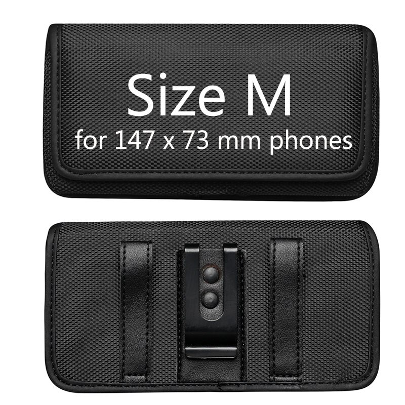 Telefoon Heuptas Voor Xiaomi Poco X3 Nfc Oxford Doek Nylon Holster Pouch Belt Cover Voor Xiaomi Redmi 10X 5G / 10X Pro 5G: Horizontal Size M