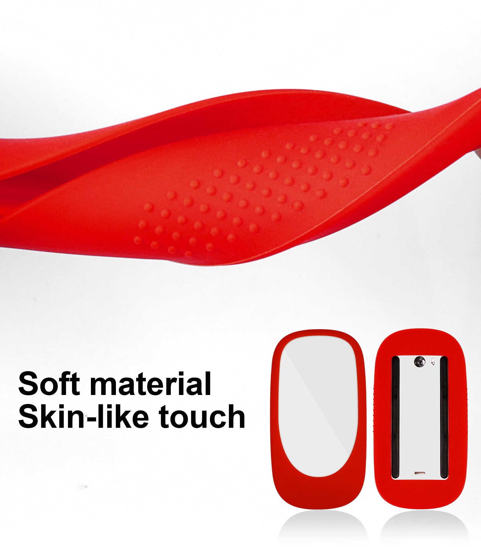 Magic Mouse Shell-funda protectora de silicona para ratón, para Apple Magic mouse 1/2 (China red)