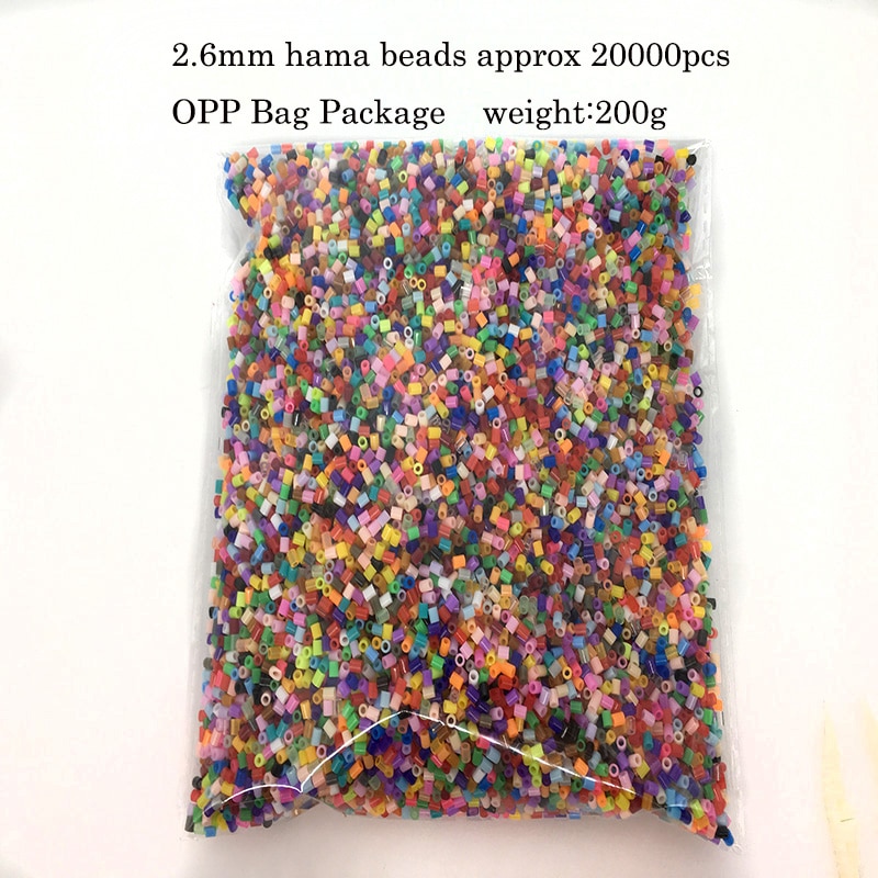 Perles de fusible Hama de 2.6mm, jouets éducatifs unisexes EVA, bricolage pièces + 1 modèle + 3 papier en fer + 2 pincettes)