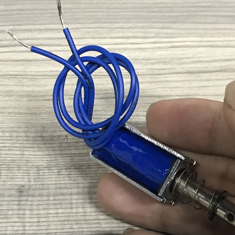 DC 12V/ 24V Solenoid Electromagnet 10mm Stroke Push Pull Through Type Electric Magnet 5N Force Spring Magnet