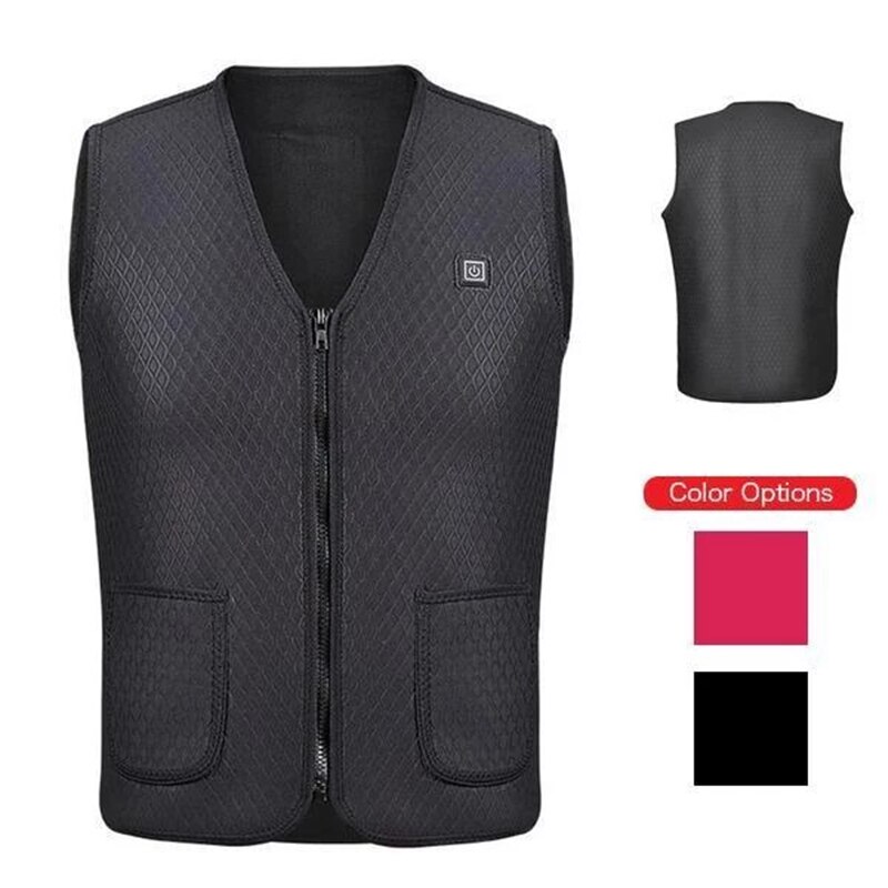 Men Women Outdoor USB Infrared Heating Vest Jacket Winter Flexible Electric Thermal Clothing Waistcoat Fishing Hiking