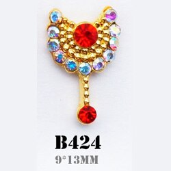 10 stk 3d legeret neglekunst tilbehør skinnende krystal guld negle smykker topniveau negle skønhed charms: B424