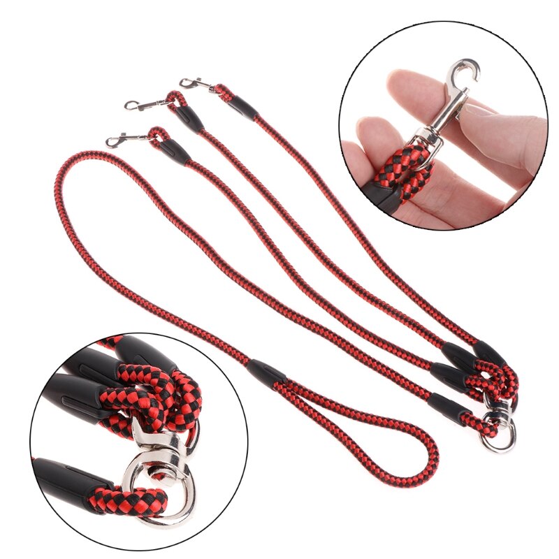 Triple Honden Leash Coupler Lood Met Nylon Zachte Handgreep Voor Wandelen 3 Honden Buiten