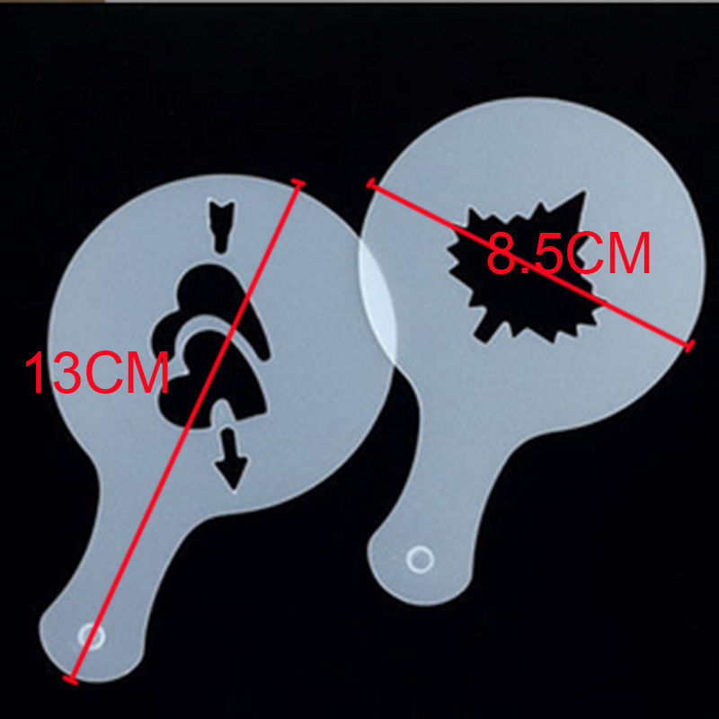 16 st/set kaffe latte cappuccino barista konst stenciler / tårta duster mallar kaffeverktyg tillbehör