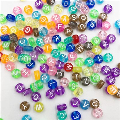100pcs Alphabet Beads Mixed Letter Beads For Bracelet Accessories DIY Jewelry: Color 10
