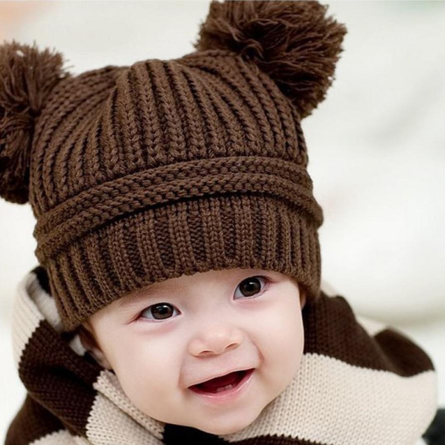 Bonnet Bébé Hiver Avec Cache-oreilles - Chapeau Tricoté Polaire Garçon Fille 0-36 Mois