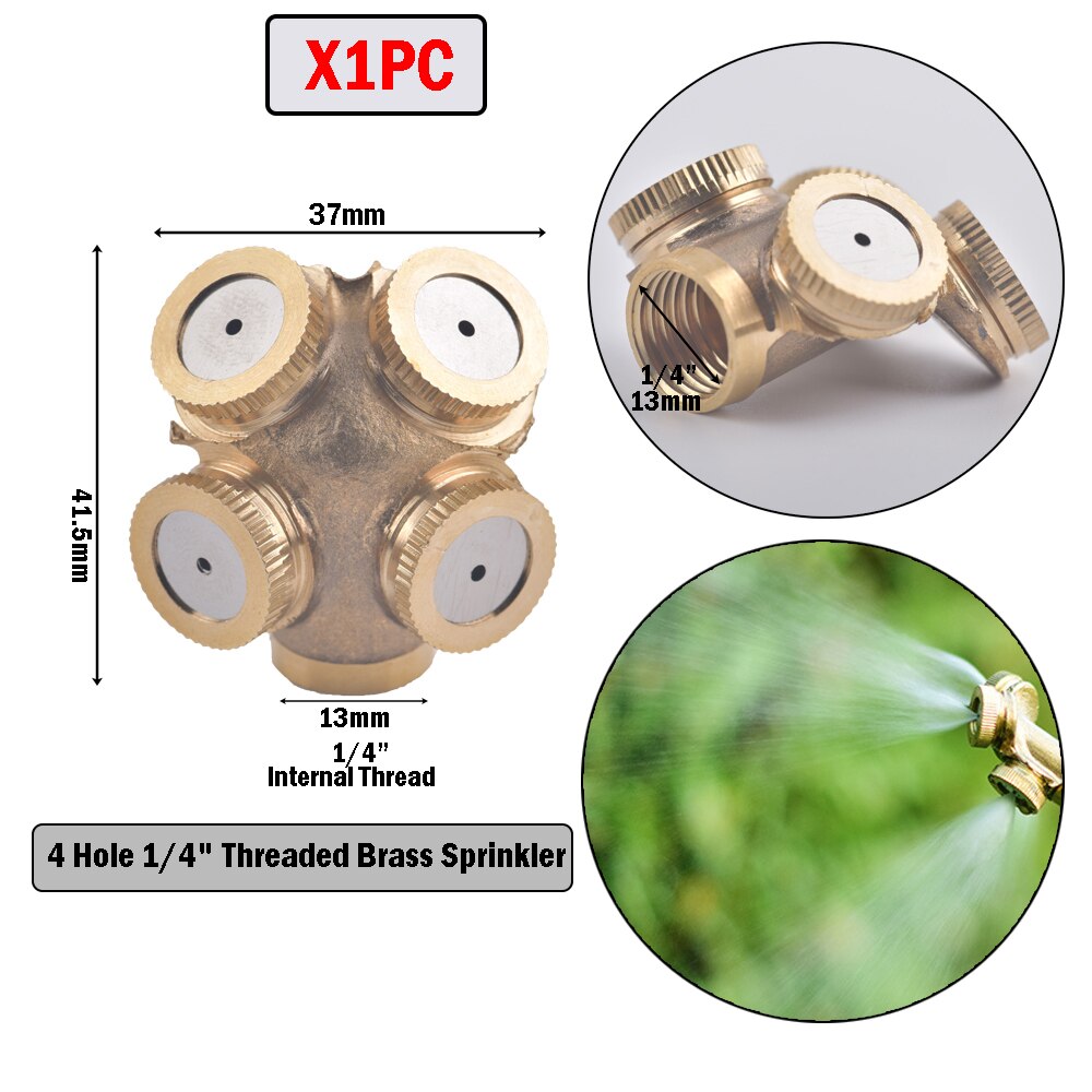 1-8 Hole 1/4" 1/2" 3/4" Brass Sprayer Nozzle Garden Irrigation For Farm Drip Irrigation Pesticide Atomizing Spray Fitting: G