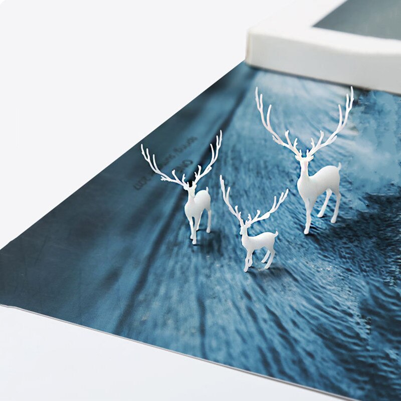 3 sztuk 3D trójwymiarowy las mikro krajobraz wypełniacz akcesoria przezroczysta żywica epoksydowa klej DIY wypełniacz dekoracje ełk deer tryb