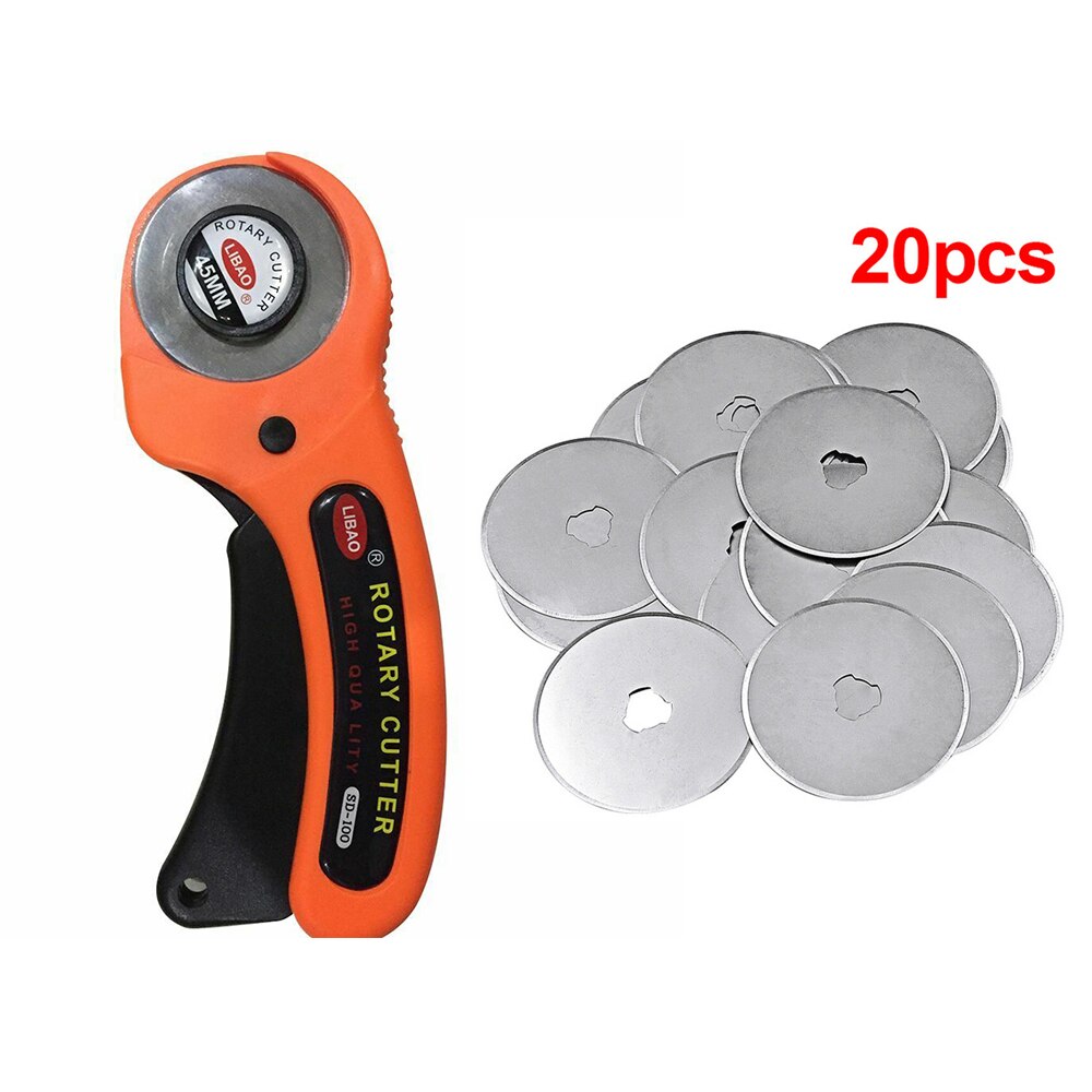 20pcs/Set LeatherCraft 45mm Rotary Cutter Set Fabric Quilt Cutter DIY Patchwork Leather Craft Sewing Tool Cuter Blades Circular: Default Title