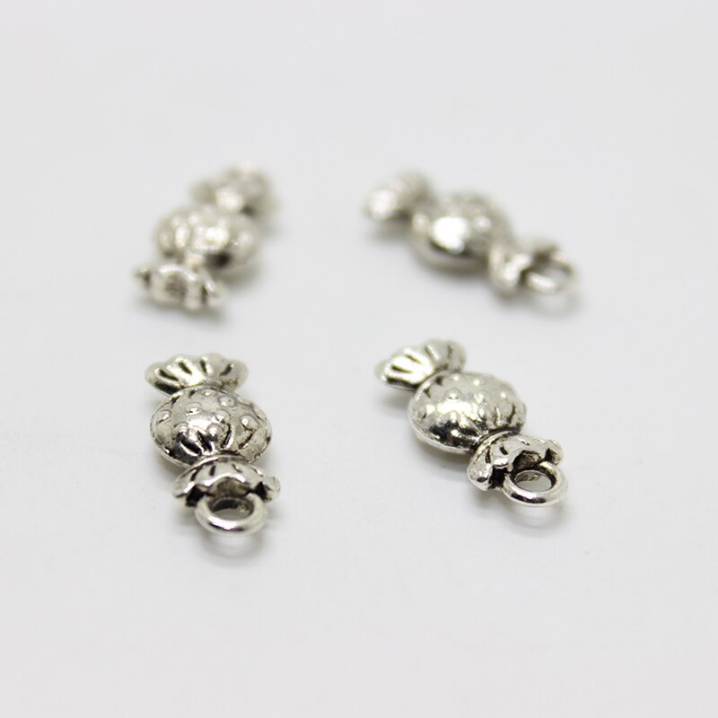 15 stks -- 15x6mm Antiek zilver tone Candy Charms hanger