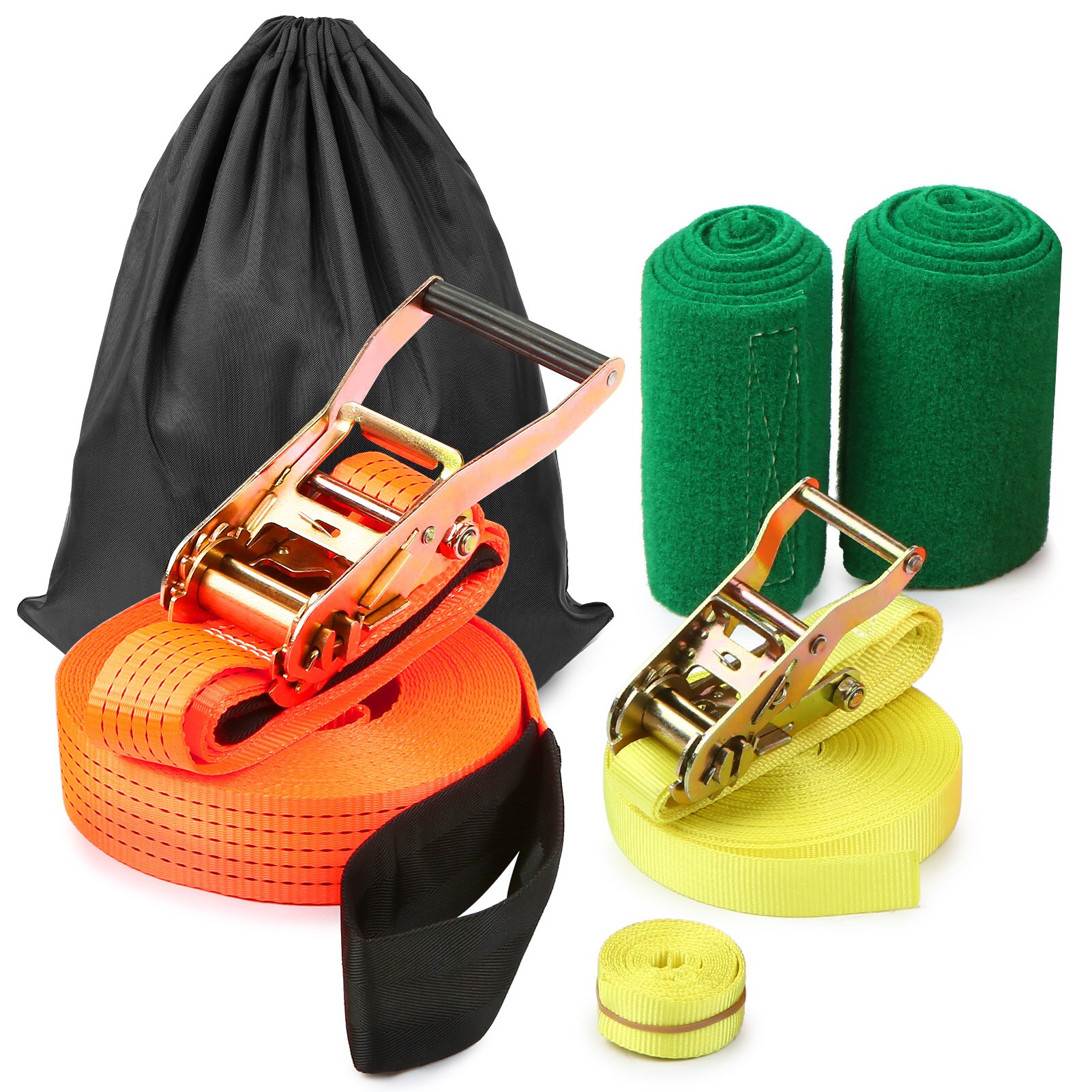 49ft Slackline Kit Met Training Lijn Arm Trainer Boom Protectors Ratchet Werk Handschoenen En Draagtas Achtertuin Voor Volwassenen Kids
