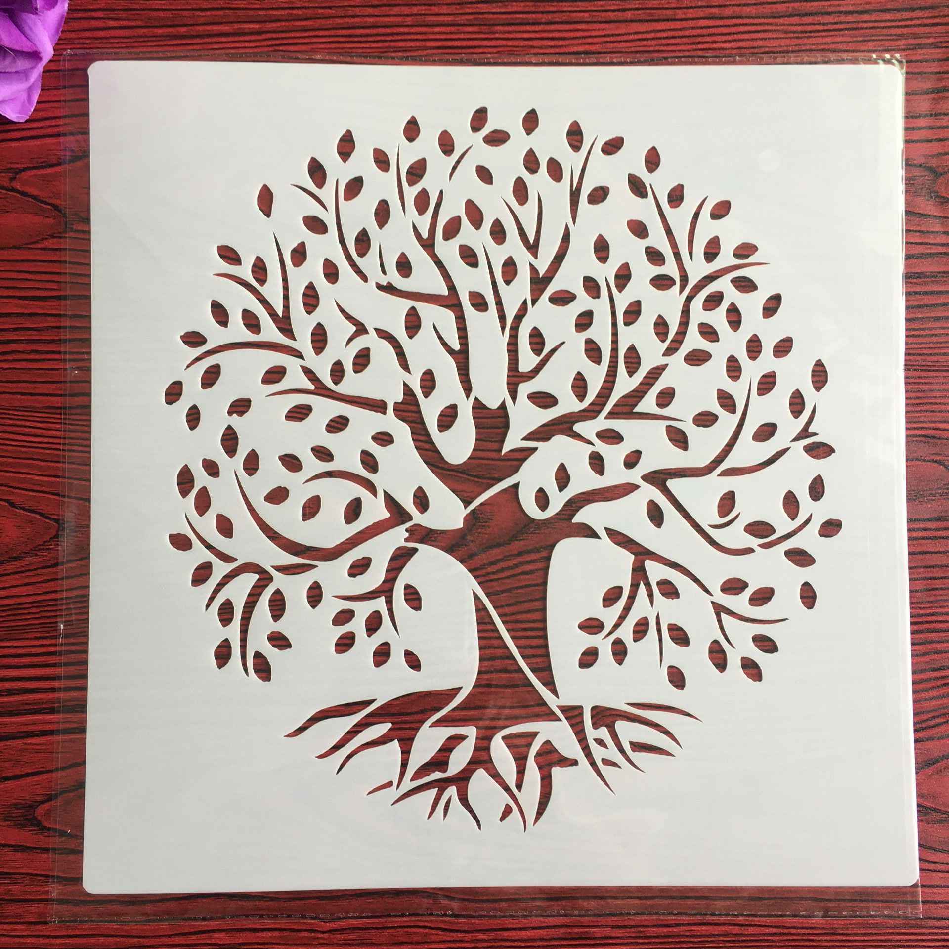 30 * 30cm mandala elämän puu tee tee stensiilit seinämaalaus leikekirja väritys kaiverrus albumi koriste malli piirustus stensiili