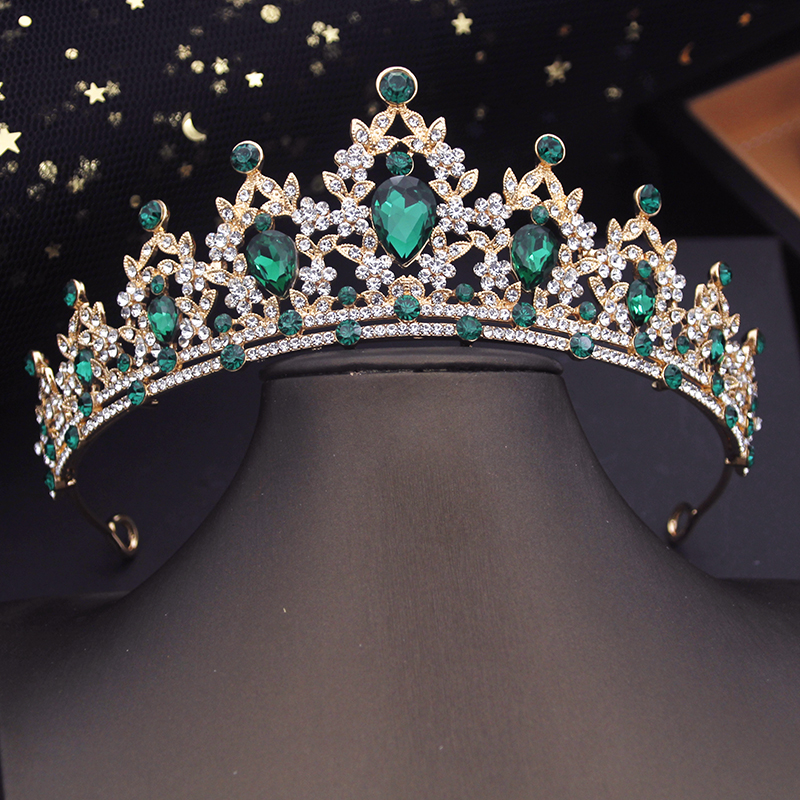 Princess Crown Small Tiaras Headdress Party Birthday Diadem Bridal Wedding Dress Hair Jewelry Accessories: Light Yellow Color