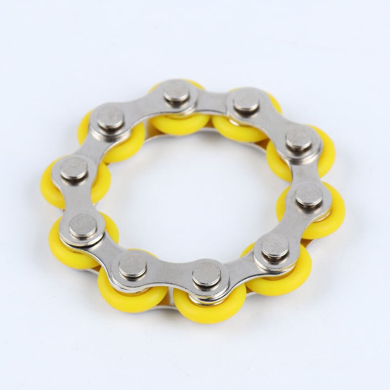 Anti Stress Speelgoed Voor Kinderen/Volwassen/Student Bike Chain Fidget Spinner Armband Voor Autisme En Adhd Fidget speelgoed: YELLOW